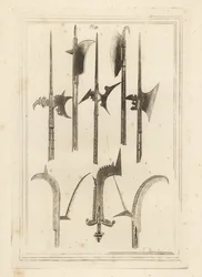 Sword Blade Halberd, Brown Bill, Lochaber-axe, Ancient Bill, Hand Bill with Small Bells, and Bill Found at Battlefield, Shrewsbury
