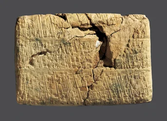Tablet with a mathematical text. Art of Babylon.