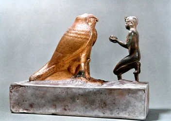 Taharqa in Front of the Falcon Hemen, Ancient Egyptian, 7th Century BC