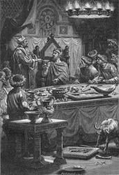 The Bishop of Laon Swearing Allegiance to Charles, Duke of Lorraine, 10th Century