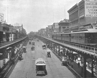 The Bowery, looking north, New York, USA