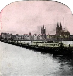 The Bridge of Boats across the Rhine, Cologne, Germany