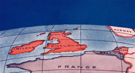 The British Isles and Northern Europe at Noon in Mid-Winter