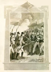 The British Attacking French Lines with Bayonets in the Battle of Maida