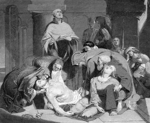 The Burial of Harold at Waltham Abbey, c1847
