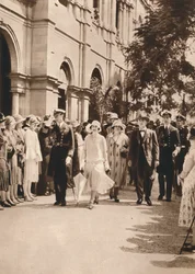 The Duke and Duchess of York and Queen Elizabeth Leaving a Reception in Brisbane, 1927