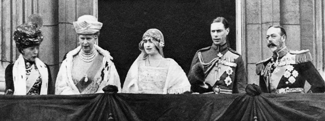 The Duke and Duchess of York at Buckingham Palace after their marriage, April 1923