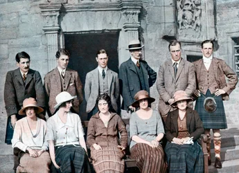 The Duke of York with the Earl of Strathmores shooting party, Glamis Castle