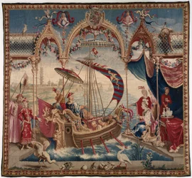 The Emperor Sailing, from The Story of the Emperor of China, Beauvais, 1716-1722