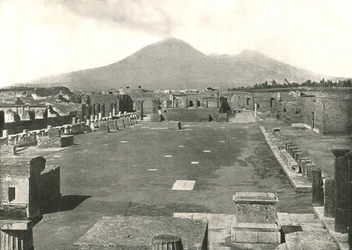 The Forum at Pompeii and Vesuvius, Italy, 1895
