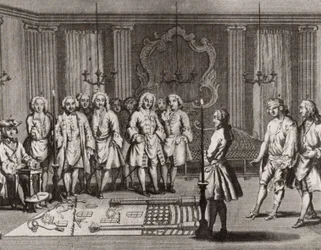 The French Freemasons initiation ceremony, 18th century