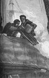 The Gatling Gun as used in the British Navy, c1880
