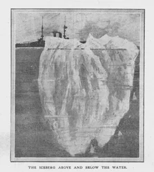 The Iceberg Above and Below the Water, April 20, 1912