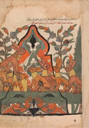The King of the Hares in Counsel with his Subjects, Folio from a Kalila wa Dimna