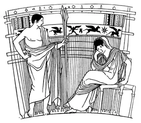 The Loom of Penelope, from the Chuisi Vase, Etruscan