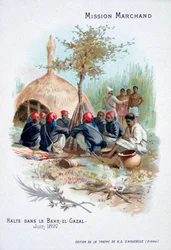 The Marchand expedition: resting at Bahr-el-Gazal, Sudan