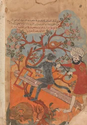 The Monkey Tries Carpentry, Folio from a Kalila wa Dimna, 18th century
