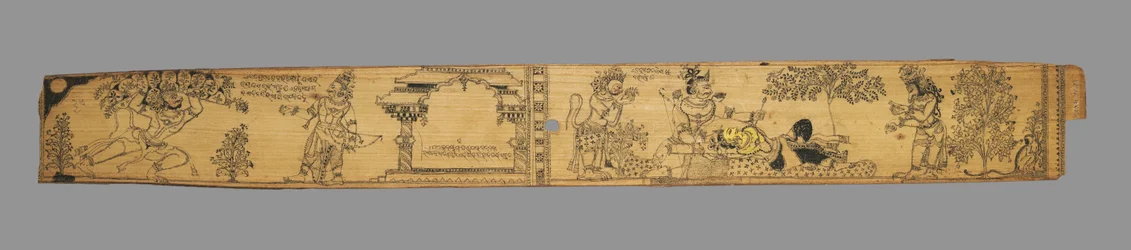 The Monkeys and Bears Fight Ravana and His Demons (verso)