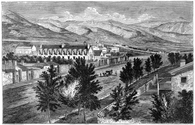 The Mormon temple and Prophets Block, Salt Lake City, Utah