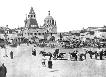 The Nikolayevsky Fountain on Lubyanka Square, Moscow, Russia, 1895