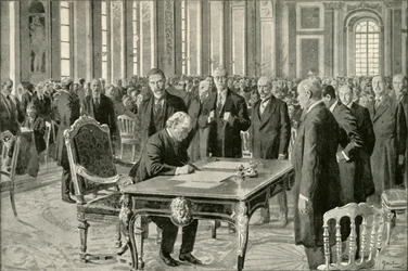 The Prime Minister of Great Britain Signing the Peace Treaty, 1919