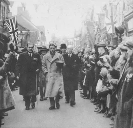 The Prince of Wales Greeted by the People of Porth, Glamorgan, During a Visit to Wales