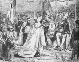 The Prince of Wales Presiding at a Grand Chapter of the Star of India at Calcutta