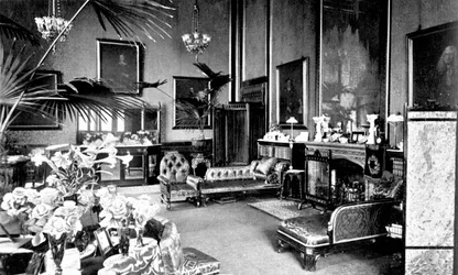 The Red Drawing Room in the Speakers House, Palace of Westminster, London