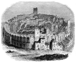 The Roman Arena in Arles, Provence, France