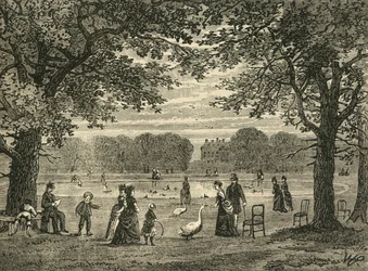 The Round Pond, Kensington Gardens, c1876