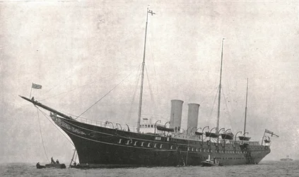 The Royal Yacht leaving Cowes, Isle of Wight, 6 August 1902