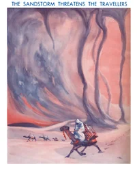 The Sandstorm Threatens the Travellers