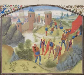 The Siege of Antioch. Miniature from the Historia by William of Tyre