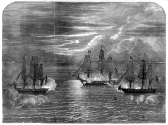The USS Constitution Capturing the Cyane and Levant