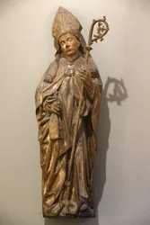 Bishop Saint. Germany. About 1470-80. Limewood with traces of paint. United Kingdom