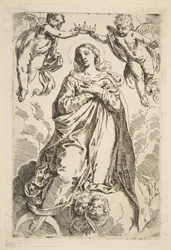 The Virgin being crowned by two angels (copy after Cantarini)