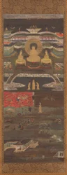 The White Path to the Western Paradise Across Two Rivers (Niga Byakudo), 1200s