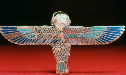 The Back of a Gold Winged Ba Amulet, Ptolemaic Period, Egypt, 4th-1st Century BC