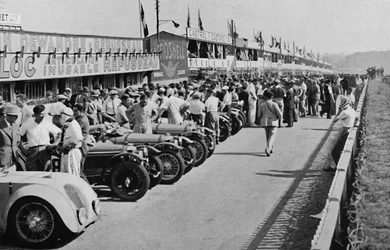 The Busy Pits: Before the Start of Le Mans 24-hour Race