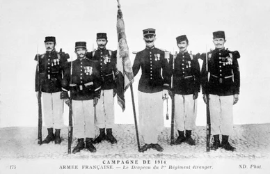 The Flag of the 1st Regiment of the French Foreign Legion