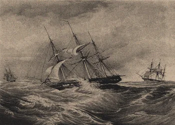 The Frigate Kreiser and the Sloop Ladoga at the Coast of America