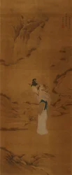 The Goddess Magu with a Basket of Flowers, Qing Dynasty