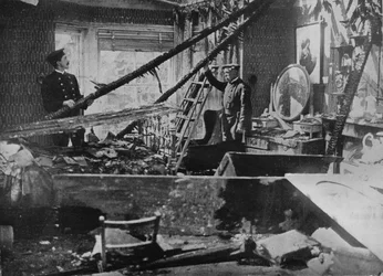 The interior of one of the wrecked houses in Southend