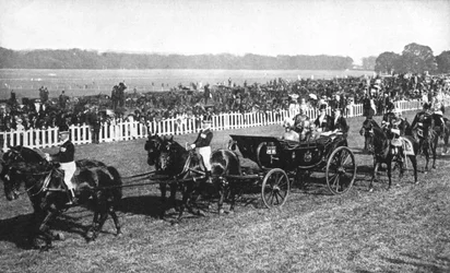 The King and Queen Arriving at the Leopardstown Races, Dublin
