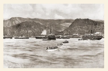 The landing of the Fifth Army Corps under General William R. Shafter at Daiquiri, Cuba, June 22 to 24