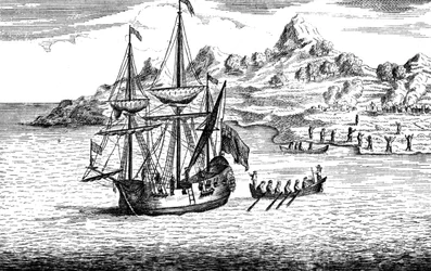 The massacre and burning of two villages at Madagascar, c16th century