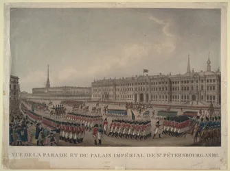 The Parade in Front of the Winter Palace in St. Petersburg in 1812
