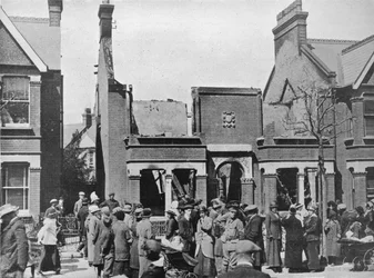 The result of an air raid: A wrecked house in Southend