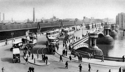 The Two Bridges at Blackfriars, London, 1926-1927
