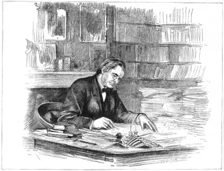 Thomas Henry Huxley at his desk, 1882-1883